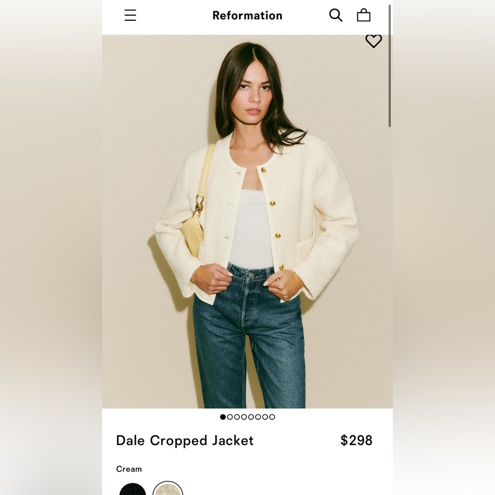 Reformation Dale Cropped Jacket